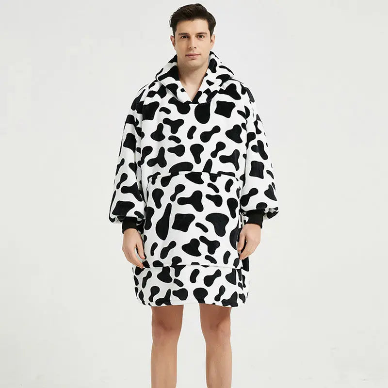 Fleece poncho for men